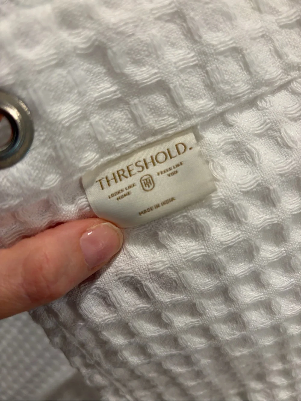 Threshold White Waffle-Textured Duvet Cover with Grommet Detail
